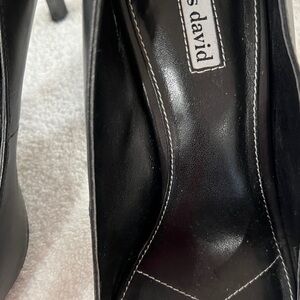 Charles David Black Leather Heels